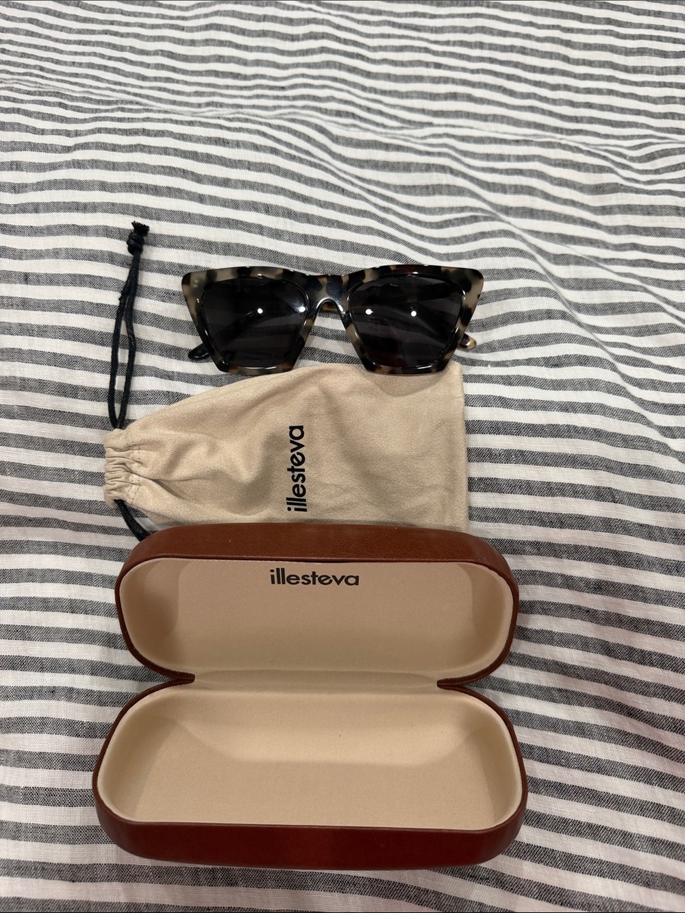 Illesteva Men's Tortoiseshell Sunglasses with Dark Smoke Lenses